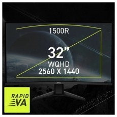 MSI 32CQ6F MAG &Iacute;velt Gaming Monitor WQHD, Rapid VA (mag 32cq6f) Iroda &eacute;s sz&aacute;m&iacute;t&aacute;stechnika - Monitor - Professzion&aacute;lis LED kijelző - 531223