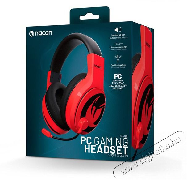 NACON 2809134 GH-120 piros gamer headset Audio-Video / Hifi / Multim&eacute;dia - F&uuml;l &eacute;s Fejhallgat&oacute;k - Fejhallgat&oacute; mikrofonnal / headset - 507997