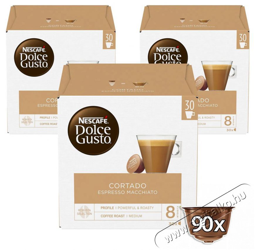 Nescafe Dolce Gusto Cortado Espresso Macchiato XXL - 90 kapszula Konyhai term&eacute;kek - K&aacute;v&eacute;főző / k&aacute;v&eacute;&ouml;rlő / kieg&eacute;sz&iacute;tő - K&aacute;v&eacute; kapszula / pod / szemes / őr&ouml;lt k&aacute;v&eacute; - 503759