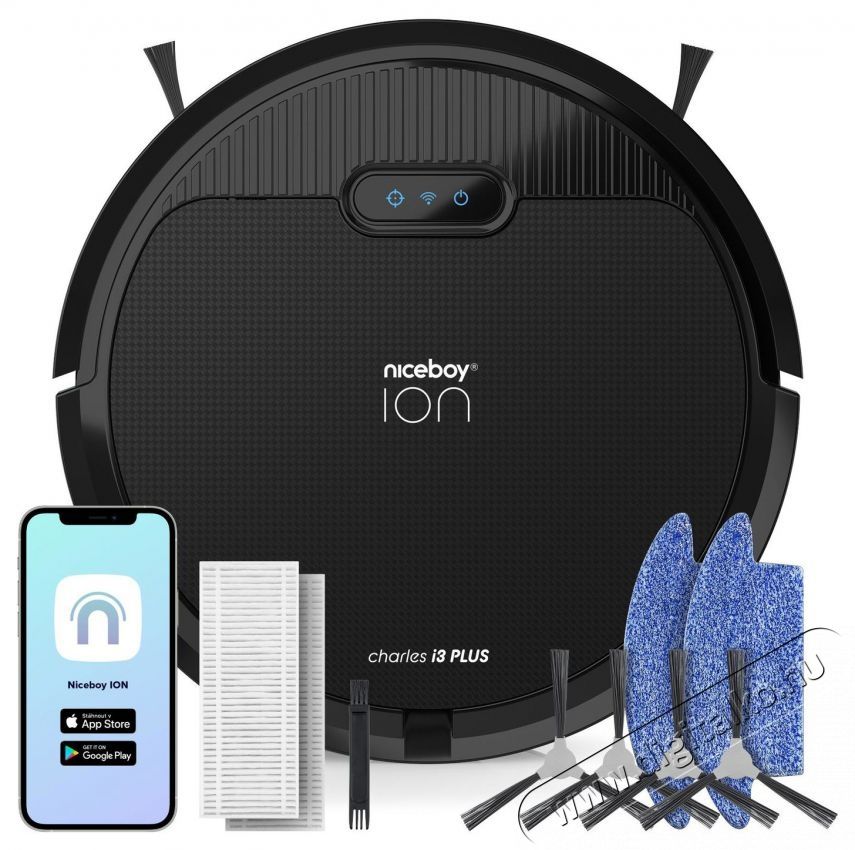 NICEBOY ION Charles i3 Plus Black H&aacute;ztart&aacute;s / Otthon / K&uuml;lt&eacute;r - Porsz&iacute;v&oacute; / takar&iacute;t&oacute;g&eacute;p - Robotporsz&iacute;v&oacute; - 503606