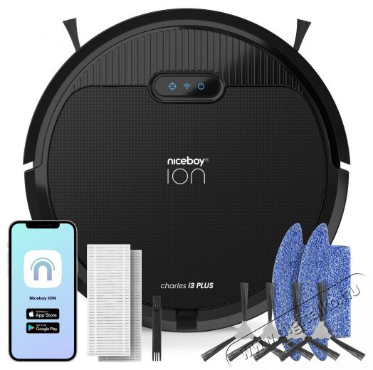 NICEBOY ION Charles i3 Plus Black H&aacute;ztart&aacute;s / Otthon / K&uuml;lt&eacute;r - Porsz&iacute;v&oacute; / takar&iacute;t&oacute;g&eacute;p - Robotporsz&iacute;v&oacute; - 503606