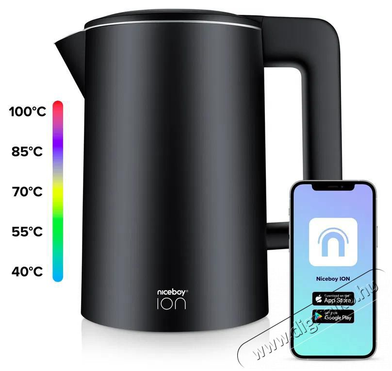 NICEBOY ION SmartKettle Onyx black Konyhai term&eacute;kek - V&iacute;zforral&oacute; / teafőző - 513118