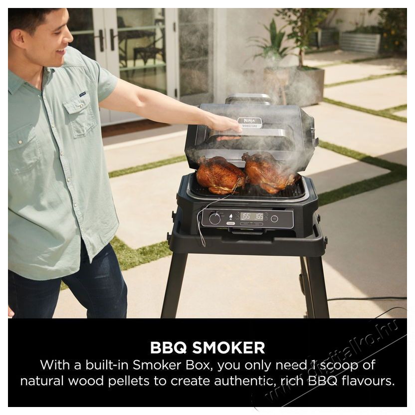 Ninja OG850EU Woodfire Pro XL Konyhai term&eacute;kek - S&uuml;tő-főzőlap, tűzhely (szabadon&aacute;ll&oacute;) - Mini s&uuml;tő / mini grill / mini konyha - 521851