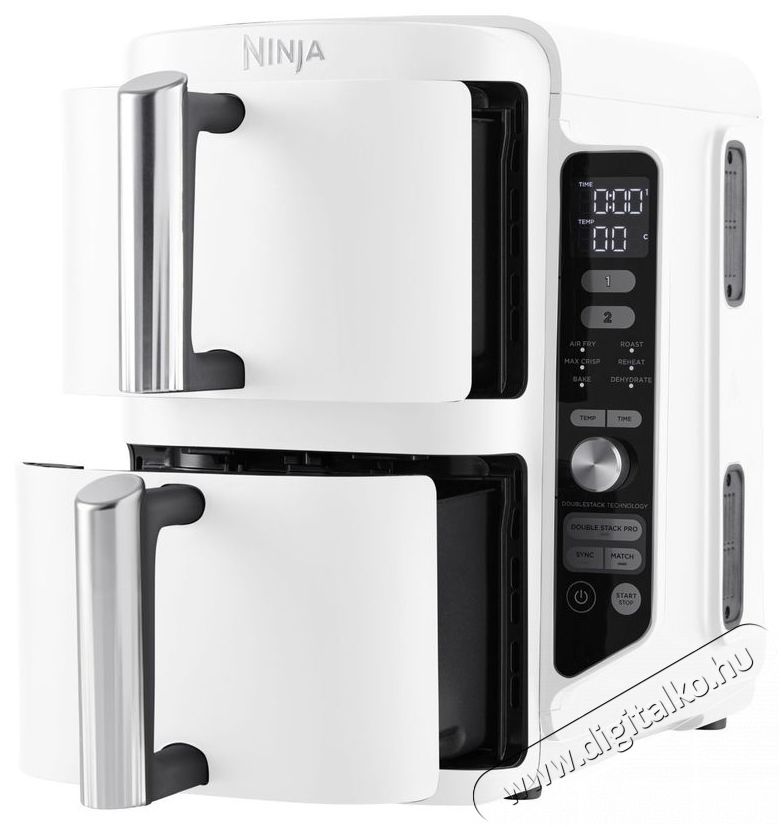 Ninja SL400EUWH Double Stack XL, 9,5 l, feh&eacute;r Konyhai term&eacute;kek - Konyhai kisg&eacute;p (s&uuml;t&eacute;s / főz&eacute;s / hűt&eacute;s / &eacute;telk&eacute;sz&iacute;t&eacute;s) - L&eacute;gkever&eacute;ses főzőg&eacute;p / elektromos kukta / multifunkci&oacute;s s&uuml;tő - 521850