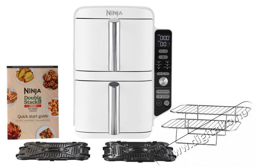 Ninja SL400EUWH Double Stack XL, 9,5 l, feh&eacute;r Konyhai term&eacute;kek - Konyhai kisg&eacute;p (s&uuml;t&eacute;s / főz&eacute;s / hűt&eacute;s / &eacute;telk&eacute;sz&iacute;t&eacute;s) - L&eacute;gkever&eacute;ses főzőg&eacute;p / elektromos kukta / multifunkci&oacute;s s&uuml;tő - 521850