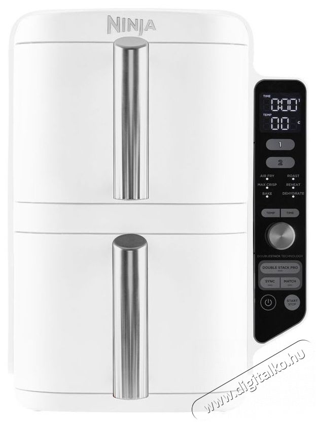 Ninja SL400EUWH Double Stack XL, 9,5 l, feh&eacute;r Konyhai term&eacute;kek - Konyhai kisg&eacute;p (s&uuml;t&eacute;s / főz&eacute;s / hűt&eacute;s / &eacute;telk&eacute;sz&iacute;t&eacute;s) - L&eacute;gkever&eacute;ses főzőg&eacute;p / elektromos kukta / multifunkci&oacute;s s&uuml;tő - 521841