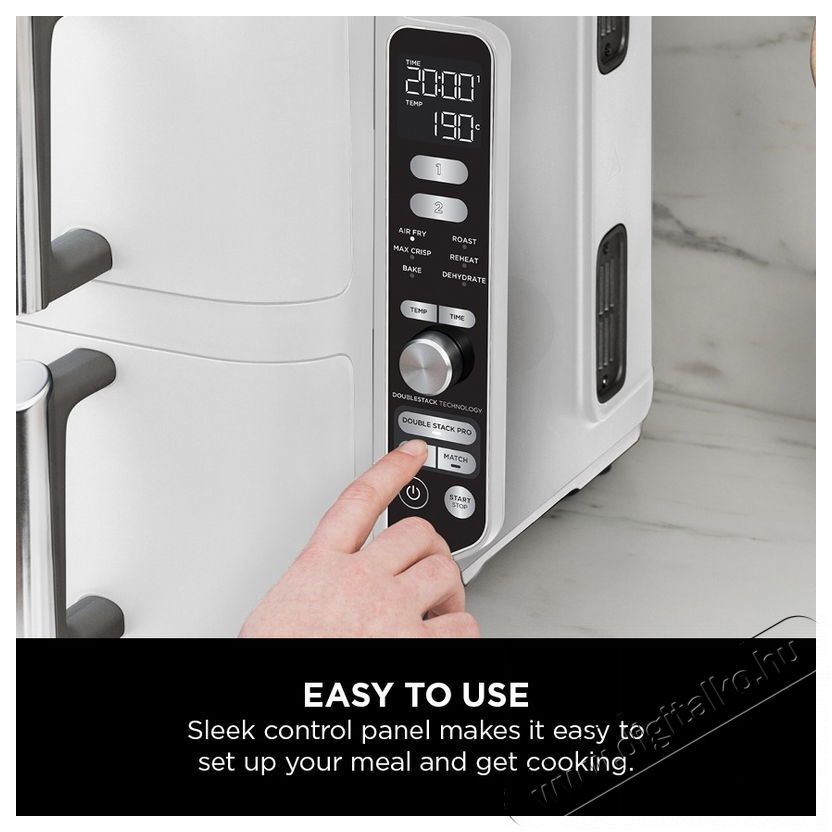 Ninja SL400EUWH Double Stack XL, 9,5 l, feh&eacute;r Konyhai term&eacute;kek - Konyhai kisg&eacute;p (s&uuml;t&eacute;s / főz&eacute;s / hűt&eacute;s / &eacute;telk&eacute;sz&iacute;t&eacute;s) - L&eacute;gkever&eacute;ses főzőg&eacute;p / elektromos kukta / multifunkci&oacute;s s&uuml;tő - 521850