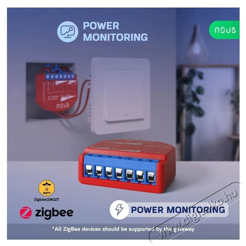 NOUS  B2Z ZigBee Okos kapcsol&oacute;modul (1 csatorna, fogyaszt&aacute;sm&eacute;r&eacute;ssel) H&aacute;ztart&aacute;s / Otthon / K&uuml;lt&eacute;r - Okos otthon - Kieg&eacute;sz&iacute;tő - 521950