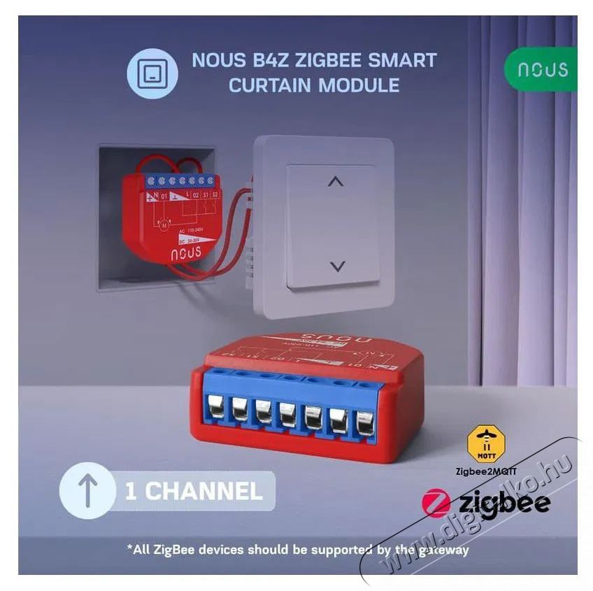 NOUS  B4Z ZigBee Okos redőnyvez&eacute;rlő modul H&aacute;ztart&aacute;s / Otthon / K&uuml;lt&eacute;r - Okos otthon - Kieg&eacute;sz&iacute;tő - 521953