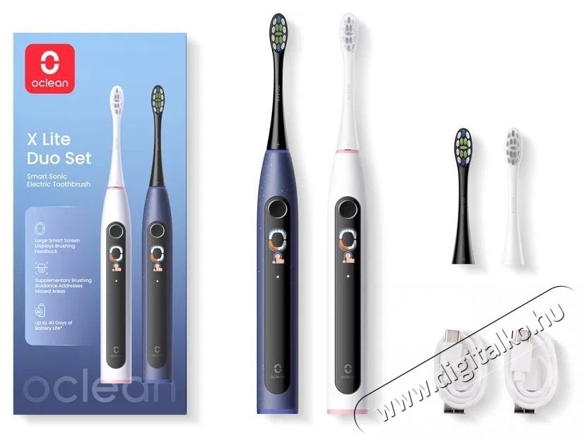 OCLEAN X Lite Duo Set, Dark Blue+Grey Elektromos fogkefe &Uacute;jdons&aacute;gok - &Uacute;j term&eacute;kek - 525429