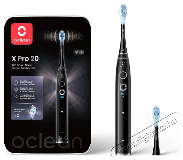 OCLEAN X Pro 20 Black Elektromos fogkefe Sz&eacute;ps&eacute;g&aacute;pol&aacute;s / Eg&eacute;szs&eacute;g - Sz&aacute;j / fog &aacute;pol&aacute;s - Elektromos fogkefe - 525431