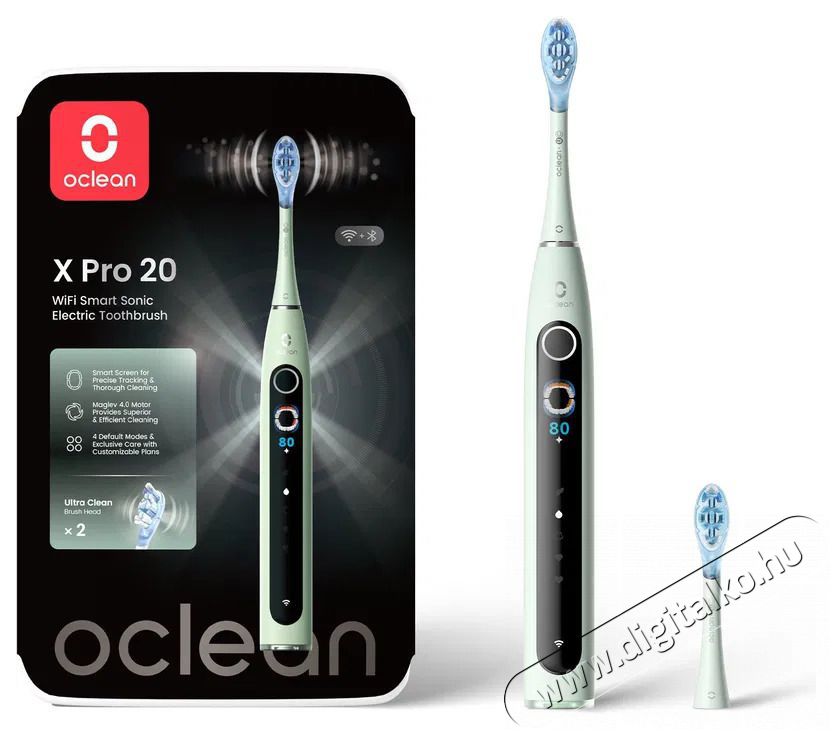 OCLEAN X Pro 20 Green Elektromos fogkefe Sz&eacute;ps&eacute;g&aacute;pol&aacute;s / Eg&eacute;szs&eacute;g - Sz&aacute;j / fog &aacute;pol&aacute;s - Elektromos fogkefe - 525432