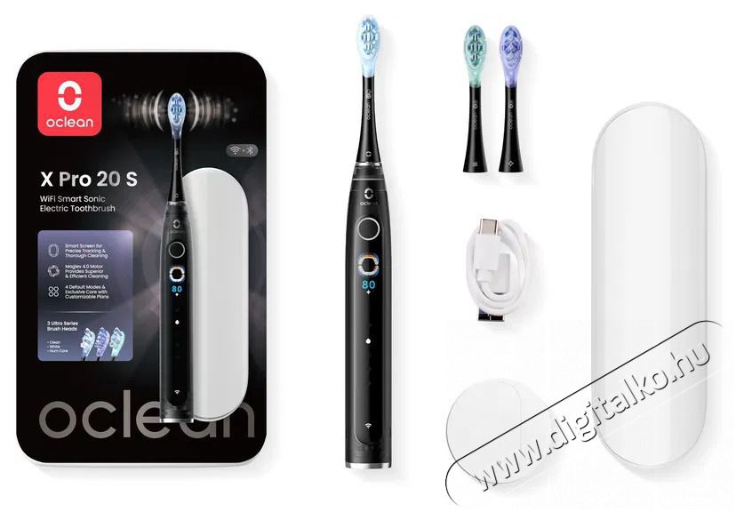 OCLEAN X Pro 20 Set Black Elektromos fogkefe Sz&eacute;ps&eacute;g&aacute;pol&aacute;s / Eg&eacute;szs&eacute;g - Sz&aacute;j / fog &aacute;pol&aacute;s - Elektromos fogkefe - 525433