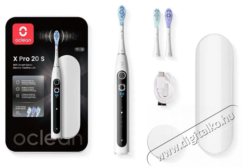 OCLEAN X Pro 20 Set White Elektromos fogkefe Sz&eacute;ps&eacute;g&aacute;pol&aacute;s / Eg&eacute;szs&eacute;g - Sz&aacute;j / fog &aacute;pol&aacute;s - Elektromos fogkefe - 525435