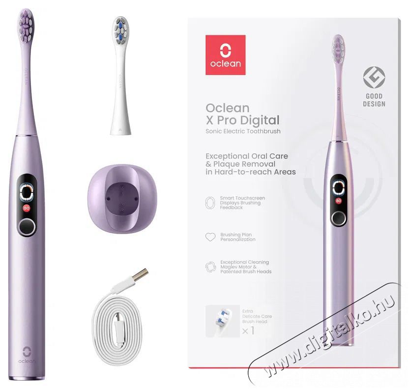 OCLEAN X Pro Digital Purple Elektromos fogkefe Sz&eacute;ps&eacute;g&aacute;pol&aacute;s / Eg&eacute;szs&eacute;g - Sz&aacute;j / fog &aacute;pol&aacute;s - Elektromos fogkefe - 525440