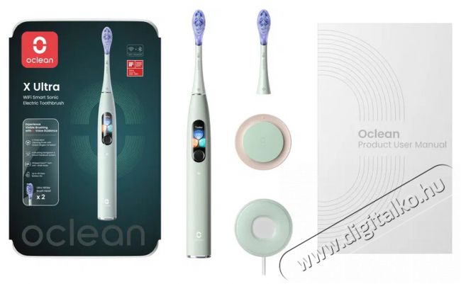 OCLEAN X Ultra Green Elektromos fogkefe Sz&eacute;ps&eacute;g&aacute;pol&aacute;s / Eg&eacute;szs&eacute;g - Sz&aacute;j / fog &aacute;pol&aacute;s - Elektromos fogkefe - 525447