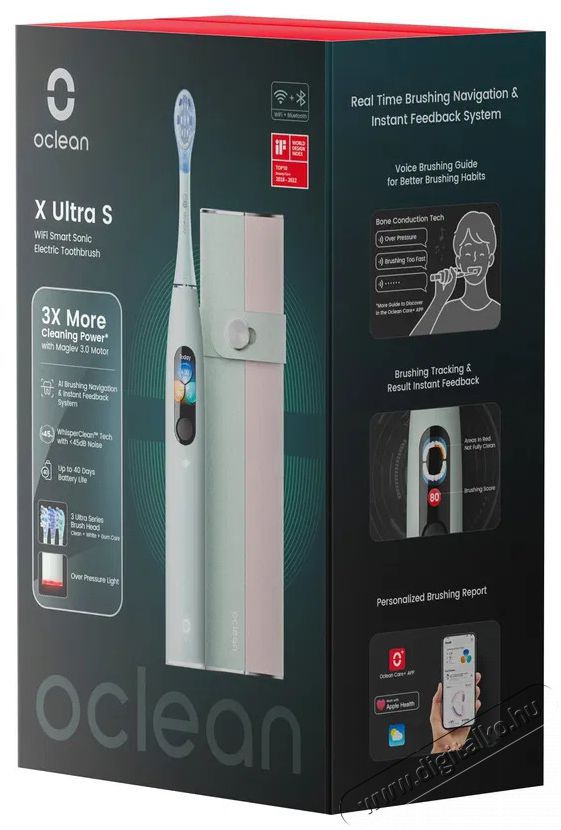 OCLEAN X Ultra S Green, z&ouml;ld Elektromos fogkefe Sz&eacute;ps&eacute;g&aacute;pol&aacute;s / Eg&eacute;szs&eacute;g - Sz&aacute;j / fog &aacute;pol&aacute;s - Elektromos fogkefe - 525449