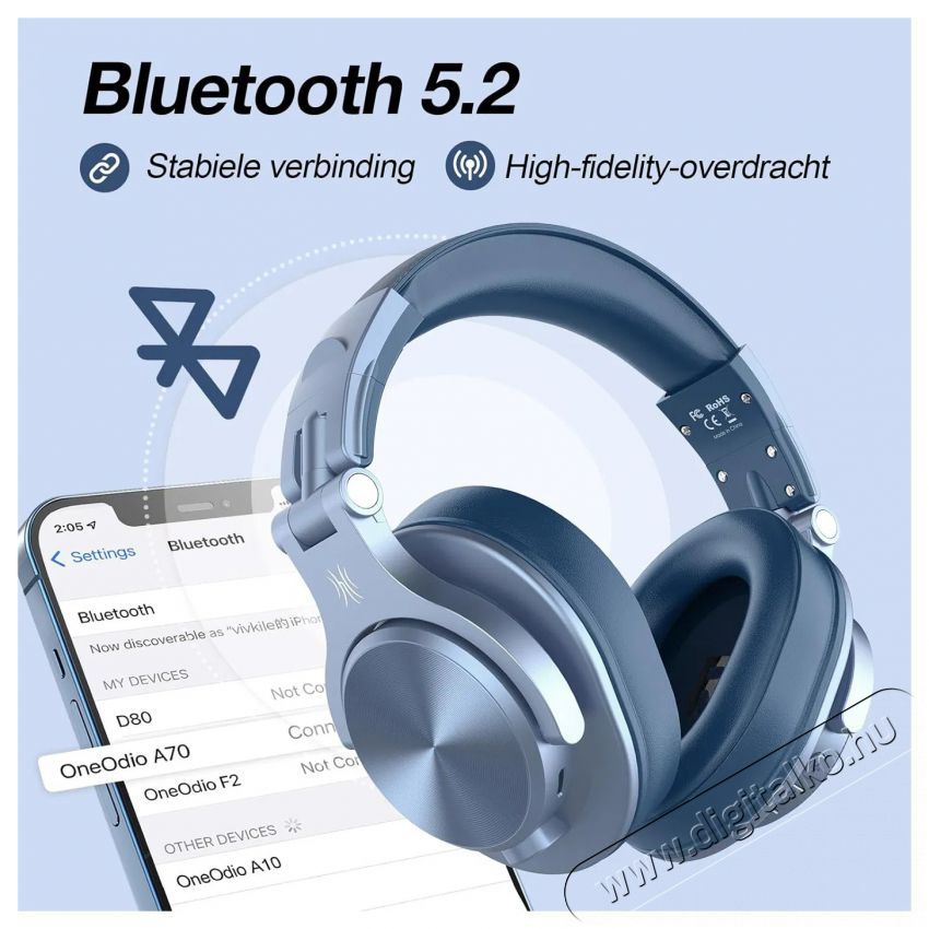 ONEODIO A70 Blue Audio-Video / Hifi / Multim&eacute;dia - F&uuml;l &eacute;s Fejhallgat&oacute;k - Fejhallgat&oacute; - 510140