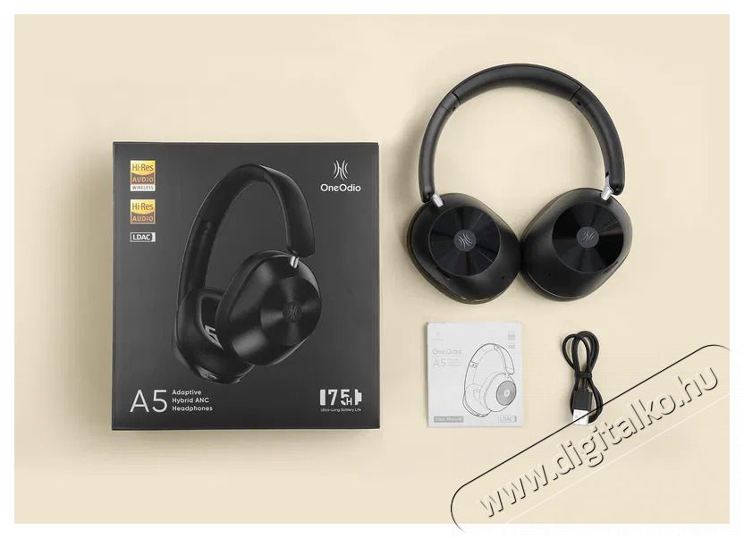 ONEODIO A5 ANC fekete Audio-Video / Hifi / Multim&eacute;dia - F&uuml;l &eacute;s Fejhallgat&oacute;k - Fejhallgat&oacute; mikrofonnal / headset - 518950