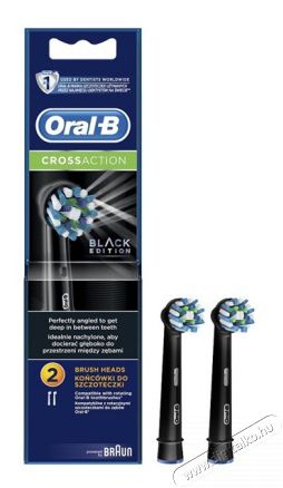 Oral-B CrossAction 2 db-os fekete fogkefefej szett Sz&eacute;ps&eacute;g&aacute;pol&aacute;s / Eg&eacute;szs&eacute;g - Sz&aacute;j / fog &aacute;pol&aacute;s - Elektromos fogkefe - 384577