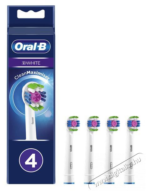Oral-B EB18-4 3D White feh&eacute;r 4 db-os elektromos fogkefe p&oacute;tfej szett Sz&eacute;ps&eacute;g&aacute;pol&aacute;s / Eg&eacute;szs&eacute;g - Sz&aacute;j / fog &aacute;pol&aacute;s - Kieg&eacute;sz&iacute;tő - 398068