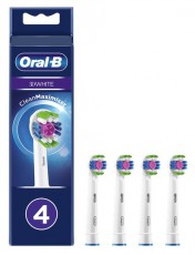 Oral-B EB18-4 3D White feh&eacute;r 4 db-os elektromos fogkefe p&oacute;tfej szett Sz&eacute;ps&eacute;g&aacute;pol&aacute;s / Eg&eacute;szs&eacute;g - Sz&aacute;j / fog &aacute;pol&aacute;s - Kieg&eacute;sz&iacute;tő - 398068