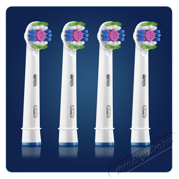 Oral-B EB18-4 3D White feh&eacute;r 4 db-os elektromos fogkefe p&oacute;tfej szett Sz&eacute;ps&eacute;g&aacute;pol&aacute;s / Eg&eacute;szs&eacute;g - Sz&aacute;j / fog &aacute;pol&aacute;s - Kieg&eacute;sz&iacute;tő - 398068