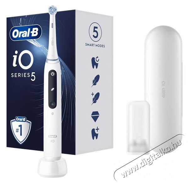 Oral-B iO Series 5 feh&eacute;r elektromos fogkefe Sz&eacute;ps&eacute;g&aacute;pol&aacute;s / Eg&eacute;szs&eacute;g - Sz&aacute;j / fog &aacute;pol&aacute;s - Elektromos fogkefe - 398071