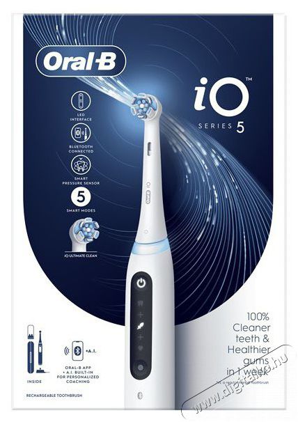 Oral-B iO Series 5 feh&eacute;r elektromos fogkefe Sz&eacute;ps&eacute;g&aacute;pol&aacute;s / Eg&eacute;szs&eacute;g - Sz&aacute;j / fog &aacute;pol&aacute;s - Elektromos fogkefe - 398071