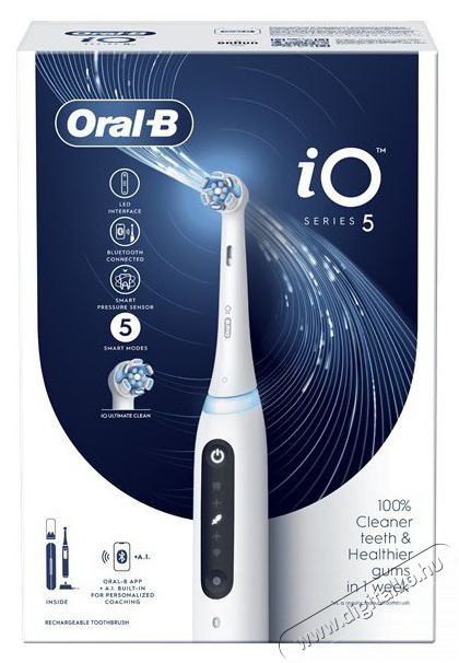 Oral-B iO Series 5 feh&eacute;r elektromos fogkefe Sz&eacute;ps&eacute;g&aacute;pol&aacute;s / Eg&eacute;szs&eacute;g - Sz&aacute;j / fog &aacute;pol&aacute;s - Elektromos fogkefe - 398071