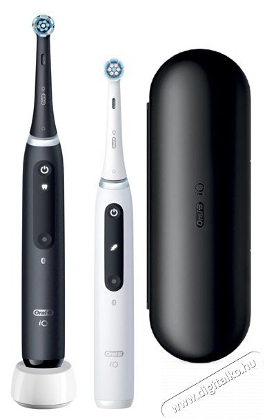 Oral-B iO Series 5 2 db-os matt fekete+feh&eacute;r elektromos fogkefe szett Sz&eacute;ps&eacute;g&aacute;pol&aacute;s / Eg&eacute;szs&eacute;g - Sz&aacute;j / fog &aacute;pol&aacute;s - Elektromos fogkefe - 404816