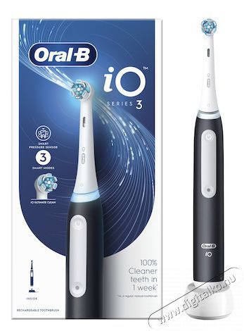 Oral-B iO3 elektromos fogkefe - Matt Black Sz&eacute;ps&eacute;g&aacute;pol&aacute;s / Eg&eacute;szs&eacute;g - Sz&aacute;j / fog &aacute;pol&aacute;s - Elektromos fogkefe - 494905