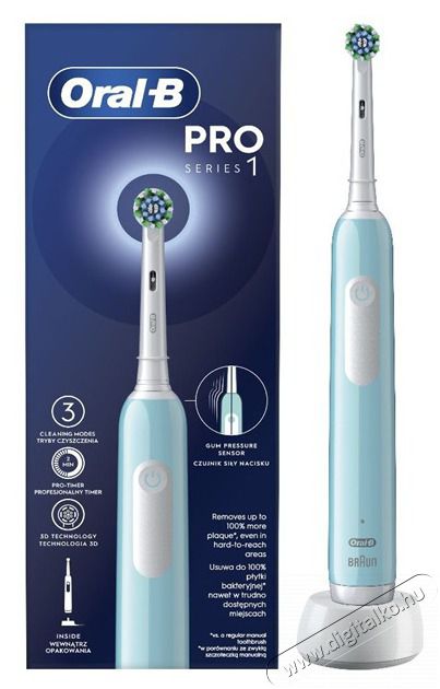 Oral-B PRO1 Carribeean Blue Cross Action elektromos fogkefe Sz&eacute;ps&eacute;g&aacute;pol&aacute;s / Eg&eacute;szs&eacute;g - Sz&aacute;j / fog &aacute;pol&aacute;s - Elektromos fogkefe - 500597