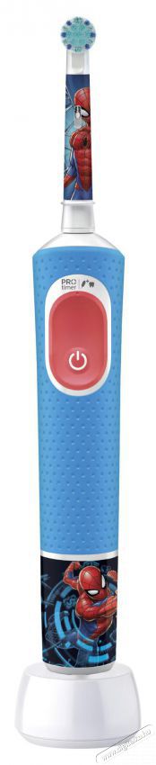 Oral-B Pro Kids Spiderman elektromos fogkefe gyerekeknek, 2D tiszt&iacute;t&aacute;s, 2 program, 1 v&eacute;g, 4 matrica, k&eacute;k Sz&eacute;ps&eacute;g&aacute;pol&aacute;s / Eg&eacute;szs&eacute;g - Sz&aacute;j / fog &aacute;pol&aacute;s - Elektromos fogkefe - 500925