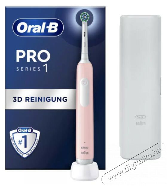 Oral-B PRO1 Elektromos Fogkefe r&oacute;zsasz&iacute;n X-Clean + &uacute;titok Sz&eacute;ps&eacute;g&aacute;pol&aacute;s / Eg&eacute;szs&eacute;g - Sz&aacute;j / fog &aacute;pol&aacute;s - Elektromos fogkefe - 501403