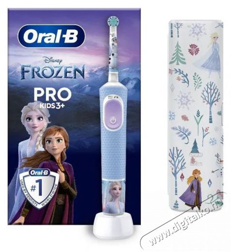 Oral-B Pro Kids Frozen elektromos fogkefe gyerekeknek, 2D tiszt&iacute;t&aacute;s, 2 program, 1 v&eacute;g, 4 matrica, utaz&oacute;k&eacute;szlet, K&eacute;k Sz&eacute;ps&eacute;g&aacute;pol&aacute;s / Eg&eacute;szs&eacute;g - Sz&aacute;j / fog &aacute;pol&aacute;s - Elektromos fogkefe - 503149