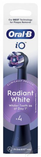 Oral-B iO fogkefefej Radiant White 4 db - fekete Sz&eacute;ps&eacute;g&aacute;pol&aacute;s / Eg&eacute;szs&eacute;g - Sz&aacute;j / fog &aacute;pol&aacute;s - Elektromos fogkefe - 505329