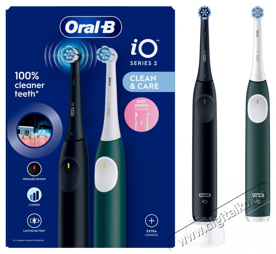 Oral-B iO 2 Night Black & Forest Green Elektromos fogkefe Sz&eacute;ps&eacute;g&aacute;pol&aacute;s / Eg&eacute;szs&eacute;g - Sz&aacute;j / fog &aacute;pol&aacute;s - Elektromos fogkefe - 525461