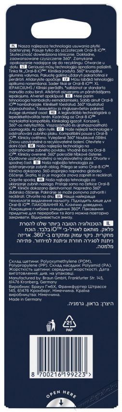 Oral-B iO Ultimate Clean, 6 db fogkefe p&oacute;tfej Sz&eacute;ps&eacute;g&aacute;pol&aacute;s / Eg&eacute;szs&eacute;g - Sz&aacute;j / fog &aacute;pol&aacute;s - Elektromos fogkefe - 530924