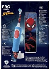 Oral-B D103 Vitality PRO Spiderman gyerek elektromos fogkefe tokkal Sz&eacute;ps&eacute;g&aacute;pol&aacute;s / Eg&eacute;szs&eacute;g - Sz&aacute;j / fog &aacute;pol&aacute;s - Elektromos fogkefe - 502488
