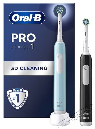Oral-B Pro elektromos fogkefe k&eacute;szlet, 3D tiszt&iacute;t&aacute;s, 3 program, 1 kefefej, fekete/k&eacute;k, 2 db Sz&eacute;ps&eacute;g&aacute;pol&aacute;s / Eg&eacute;szs&eacute;g - Sz&aacute;j / fog &aacute;pol&aacute;s - Elektromos fogkefe - 531181