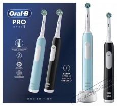 Oral-B Pro elektromos fogkefe k&eacute;szlet, 3D tiszt&iacute;t&aacute;s, 3 program, 1 kefefej, fekete/k&eacute;k, 2 db Sz&eacute;ps&eacute;g&aacute;pol&aacute;s / Eg&eacute;szs&eacute;g - Sz&aacute;j / fog &aacute;pol&aacute;s - Elektromos fogkefe - 531181