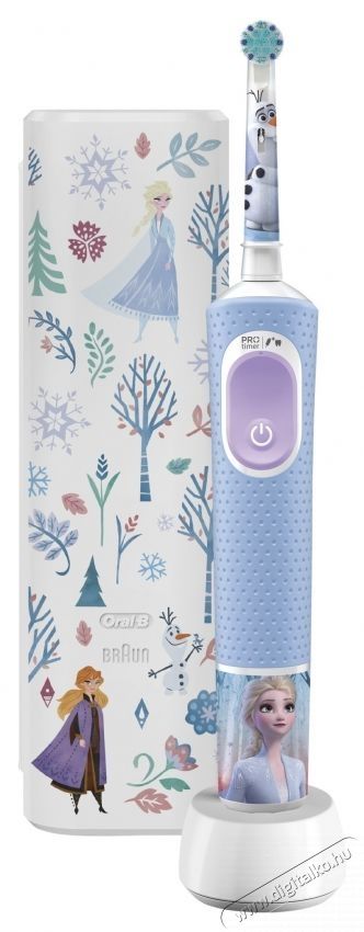 Oral-B Pro Kids Frozen elektromos fogkefe gyerekeknek, 2D tiszt&iacute;t&aacute;s, 2 program, 1 v&eacute;g, 4 matrica, utaz&oacute;k&eacute;szlet, K&eacute; Sz&eacute;ps&eacute;g&aacute;pol&aacute;s / Eg&eacute;szs&eacute;g - Sz&aacute;j / fog &aacute;pol&aacute;s - Elektromos fogkefe - 533628