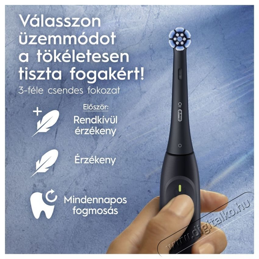 Oral-B iO2 elektromos fogkefe, Night Black, &eacute;jfekete Sz&eacute;ps&eacute;g&aacute;pol&aacute;s / Eg&eacute;szs&eacute;g - Sz&aacute;j / fog &aacute;pol&aacute;s - Elektromos fogkefe - 530974