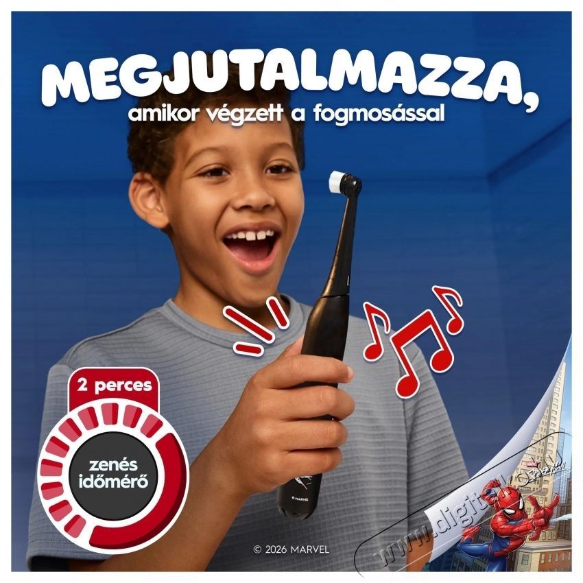 Oral-B iO Kids Marvel P&oacute;kember Elektromos fogkefe Sz&eacute;ps&eacute;g&aacute;pol&aacute;s / Eg&eacute;szs&eacute;g - Sz&aacute;j / fog &aacute;pol&aacute;s - Elektromos fogkefe - 540051