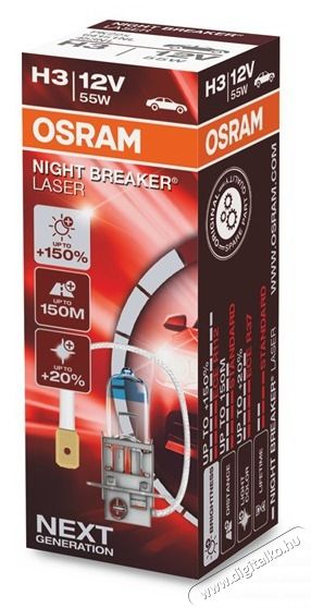 Osram Night Breaker Laser 64151NL H3/12V/55W/3400K duo f&eacute;nysz&oacute;r&oacute; H&aacute;ztart&aacute;s / Otthon / K&uuml;lt&eacute;r - Vil&aacute;g&iacute;t&aacute;s / elektromoss&aacute;g - L&aacute;mpa kieg&eacute;sz&iacute;tő - 388237