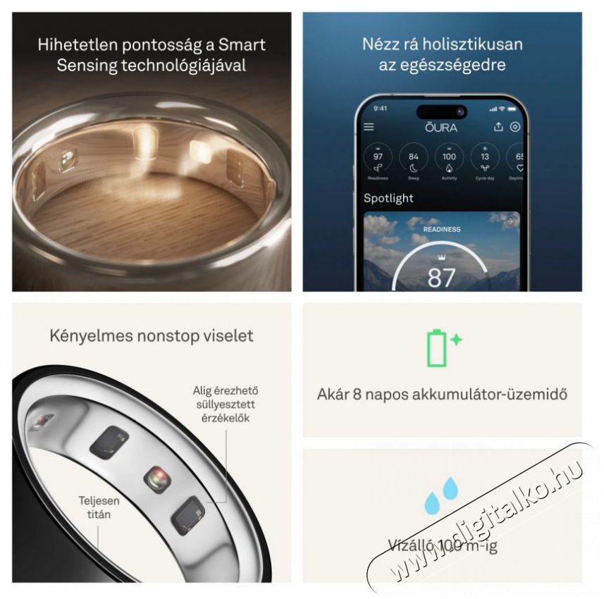Oura Ring 4 Black, 14 Mobil / Kommunik&aacute;ci&oacute; / Smart - Okos eszk&ouml;z - Egy&eacute;b okos eszk&ouml;z - 527712