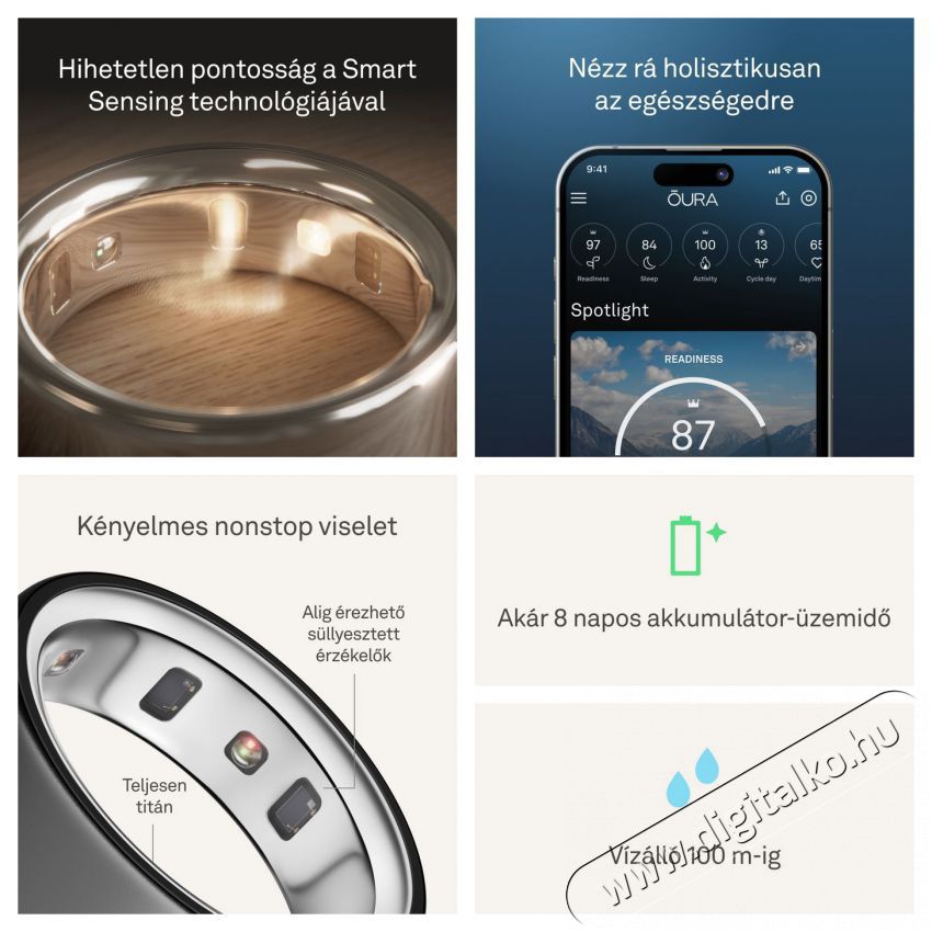 Oura Ring 4 Stealth, 12 Mobil / Kommunik&aacute;ci&oacute; / Smart - Okos eszk&ouml;z - Egy&eacute;b okos eszk&ouml;z - 527771