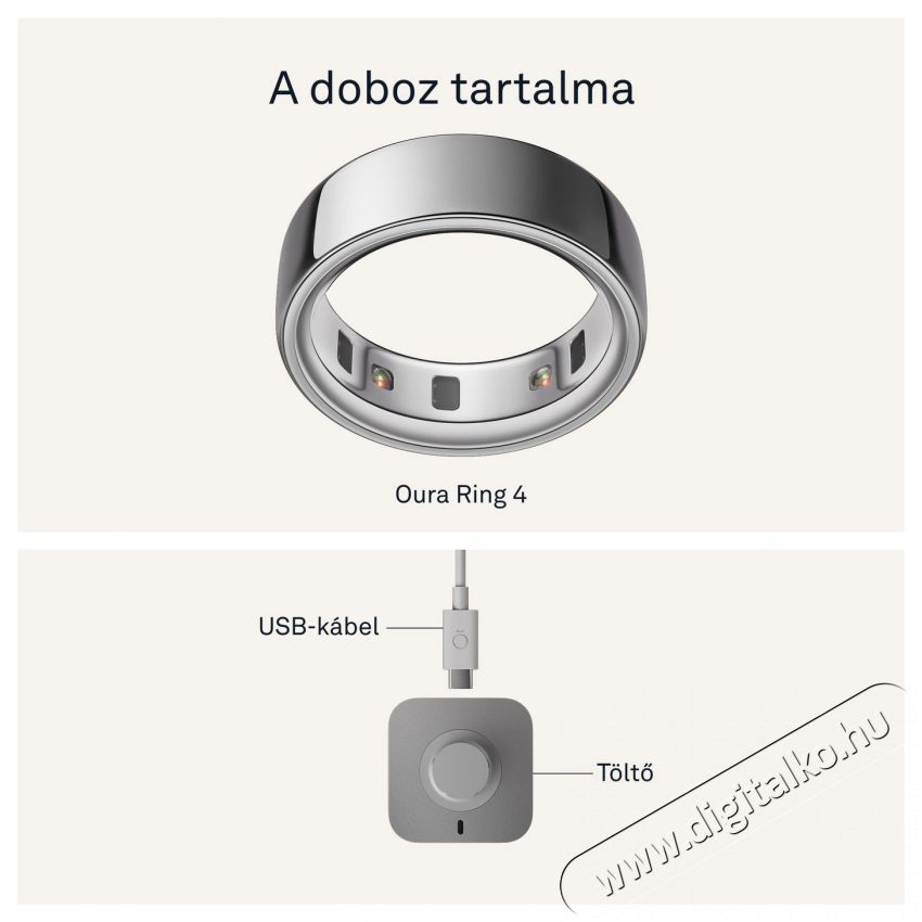 Oura Ring 4 Silver, 14 Mobil / Kommunik&aacute;ci&oacute; / Smart - Okos eszk&ouml;z - Egy&eacute;b okos eszk&ouml;z - 527760