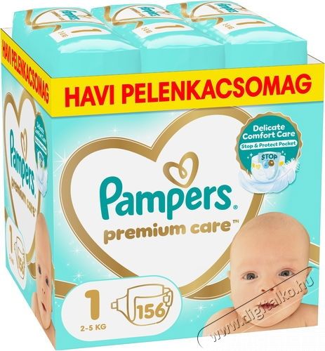 PAMPERS Premium Care 1 (156 db) Eldobhat&oacute; pelenka Sz&eacute;ps&eacute;g&aacute;pol&aacute;s / Eg&eacute;szs&eacute;g - Baba mama term&eacute;k - Egy&eacute;b baba mama term&eacute;k - 531415